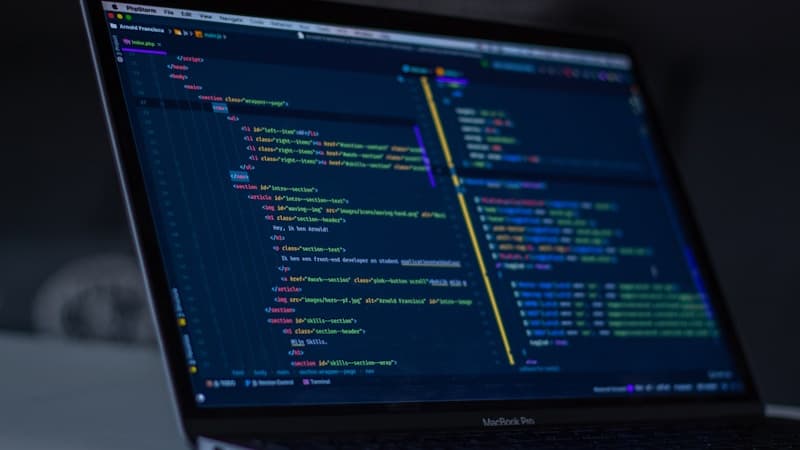 Developer writing code