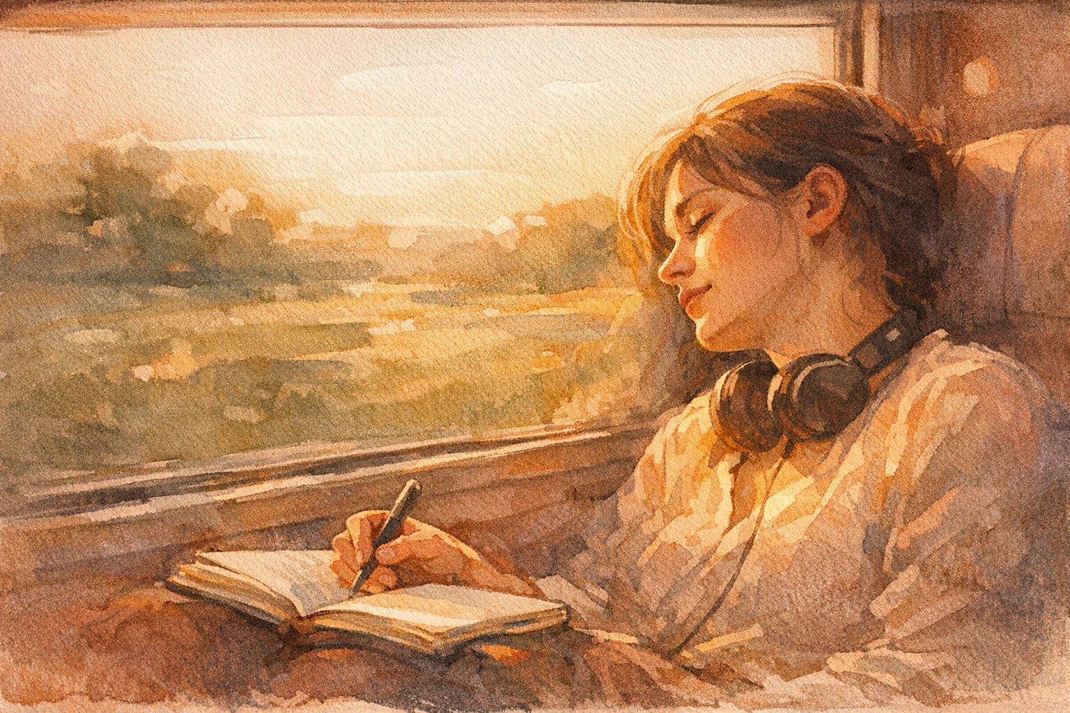 Watercolor illustration of an engineering team monitoring AI agent dashboards with data flowing across screens