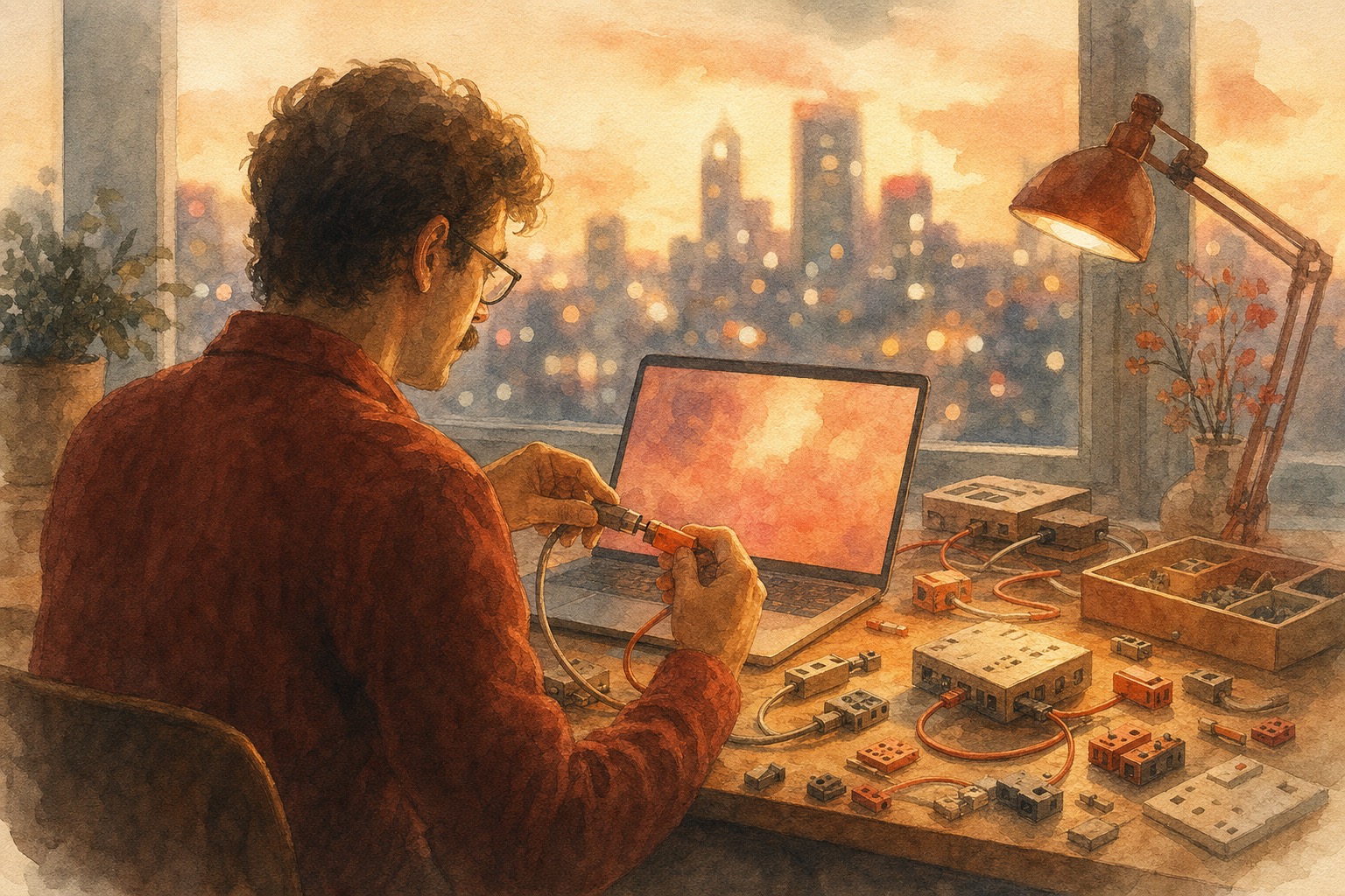 AI-generated illustration for mcp tool descriptions agent accuracy -- Her (2013) style, Terra Cotta palette